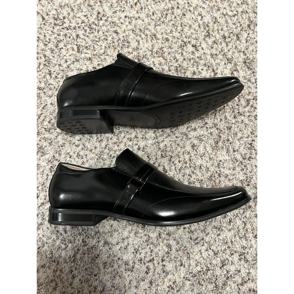 STACY ADAMS Men's New Leather‎ Slip On Leather Lining SHOES, SIZE 10.5 Black